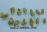 CTD2635 Top drilled 10*25mm - 20*45mm nuggets plated druzy quartz beads