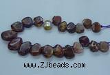 CTD2642 Top drilled 20*25mm - 30*40mm faceted freeform agate beads