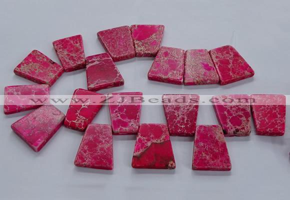 CTD2653 Top drilled 25*35mm - 30*40mm trapezoid sea sediment jasper beads