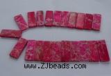 CTD2660 Top drilled 18*45mm - 20*48mm rectangle sea sediment jasper beads
