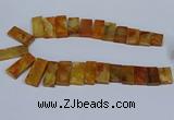 CTD2665 Top drilled 14*27mm - 16*42mm rectangle agate jasper beads