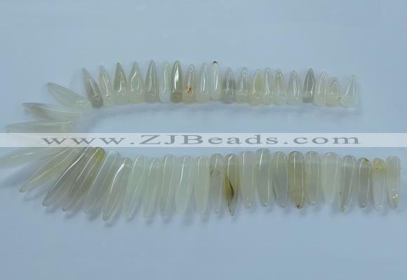 CTD2678 Top drilled 8*25mm - 10*50mm bullet agate beads wholesale