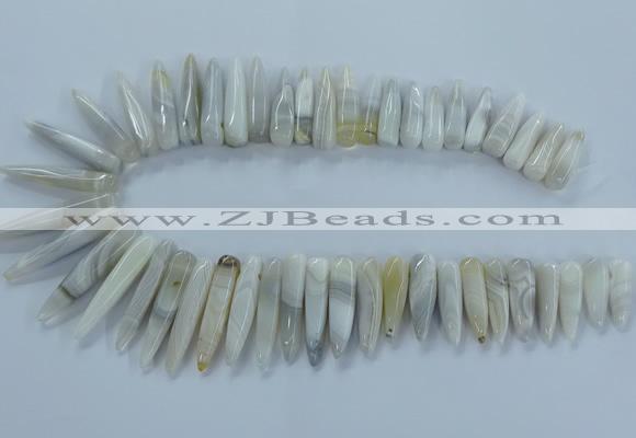 CTD2681 Top drilled 8*25mm - 10*50mm bullet agate beads wholesale