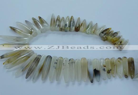 CTD2682 Top drilled 8*25mm - 10*50mm bullet montana agate beads
