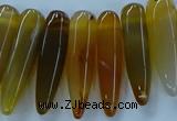 CTD2683 Top drilled 8*25mm - 10*50mm bullet agate gemstone beads