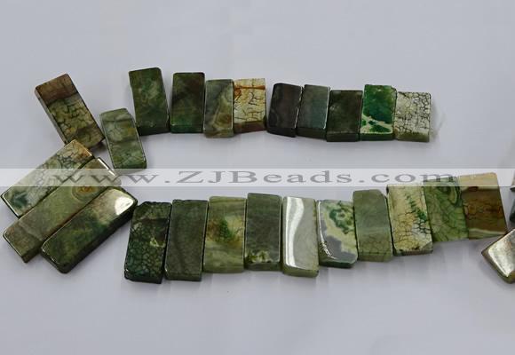 CTD2693 Top drilled 16*22mm - 16*55mm rectangle agate beads