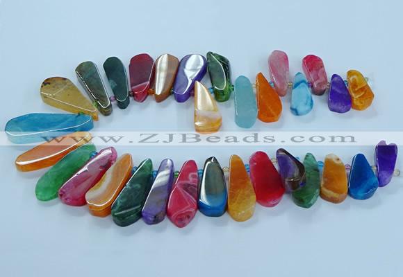 CTD2705 15.5 inches 10*25mm - 18*50mm freeform agate beads