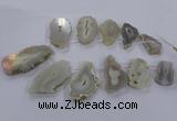 CTD2719 15.5 inches 25*40mm - 40*70mm freeform druzy agate beads