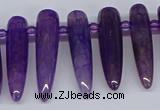 CTD2725 Top drilled 8*35mm bullet agate gemstone beads wholesale