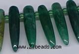 CTD2728 Top drilled 8*35mm bullet agate gemstone beads wholesale
