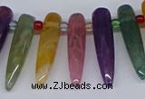 CTD2730 Top drilled 8*35mm bullet agate gemstone beads wholesale