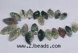 CTD2738 Top drilled 15*30mm - 25*50mm marquise moss agate beads