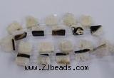 CTD2762 Top drilled 22*25mm - 25*35mm freeform druzy agate beads