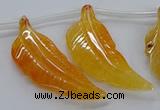 CTD2772 Top drilled 20*45mm - 25*55mm carved leaf agate beads