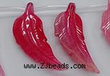 CTD2774 Top drilled 20*45mm - 25*55mm carved leaf agate beads