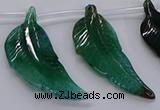 CTD2776 Top drilled 20*45mm - 25*55mm carved leaf agate beads