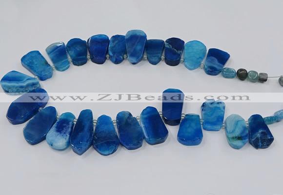 CTD2807 Top drilled 15*30mm - 20*40mm freeform agate gemstone beads