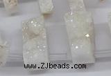 CTD2840 Top drilled 15*20mm - 18*40mm freeform plated druzy agate beads