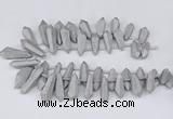 CTD2852 Top drilled 10*20mm - 15*50mm sticks plated quartz beads