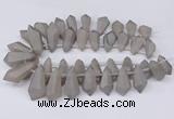 CTD2861 Top drilled 15*20mm - 22*50mm sticks plated quartz beads