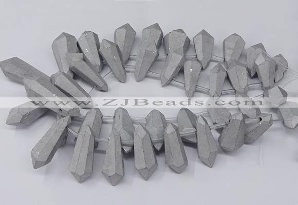 CTD2862 Top drilled 15*20mm - 22*50mm sticks plated quartz beads
