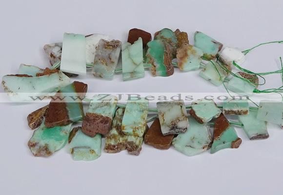 CTD2885 Top drilled 15*20mm - 25*45mm freeform australia chrysoprase beads