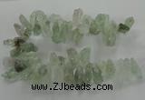 CTD2887 Top drilled 15*30mm - 18*40mm sticks green quartz beads