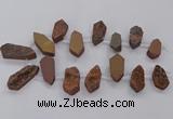 CTD2903 Top drilled 15*25mm - 25*55mm freeform plated druzy agate beads