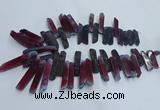 CTD2910 Top drilled 8*35mm - 10*65mm sticks agate beads