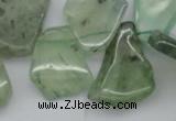 CTD305 Top drilled 15*20mm - 20*25mm freeform green rutilated quartz beads