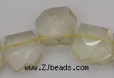 CTD310 Top drilled 15*18mm - 18*20mm faceted freeform lemon quartz beads