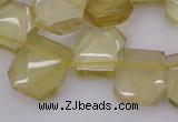 CTD312 Top drilled 15*18mm - 18*20mm faceted freeform lemon quartz beads