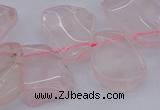 CTD320 Top drilled 15*20mm - 20*25mm freeform rose quartz beads