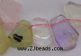 CTD321 Top drilled 15*20mm - 20*25mm freeform multicolor quartz beads