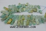 CTD3517 Top drilled 10*20mm - 12*40mm sticks amazonite beads