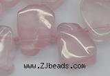 CTD3533 Top drilled 15*20mm - 25*30mm freeform rose quartz beads