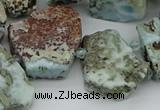 CTD3539 Top drilled 15*20mm - 25*30mm freeform larimar beads