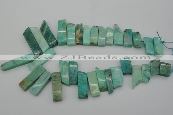 CTD355 Top drilled 10*28mm - 10*50mm wand Russian amazonite beads