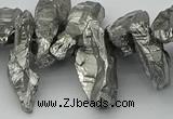 CTD3554 Top drilled 10*20mm - 12*30mm sticks plated quartz beads