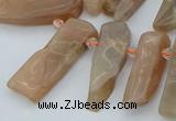 CTD3570 Top drilled 10*20mm - 12*40mm sticks moonstone beads