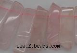 CTD361 Top drilled 10*28mm - 10*50mm wand rose quartz beads