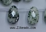 CTD3618 Top drilled 13*22mm briolette moss agate gemstone beads