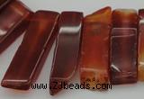 CTD363 Top drilled 10*28mm - 10*55mm wand red agate beads