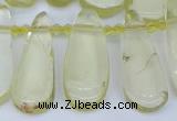 CTD3636 Top drilled 10*20mm - 15*45mm freeform lemon quartz beads