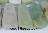 CTD3637 Top drilled 10*20mm - 15*45mm freeform aquamarine beads