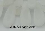 CTD3645 Top drilled 10*20mm - 15*45mm freeform matte white crystal beads