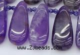 CTD3646 Top drilled 10*20mm - 15*45mm freeform matte amethyst beads