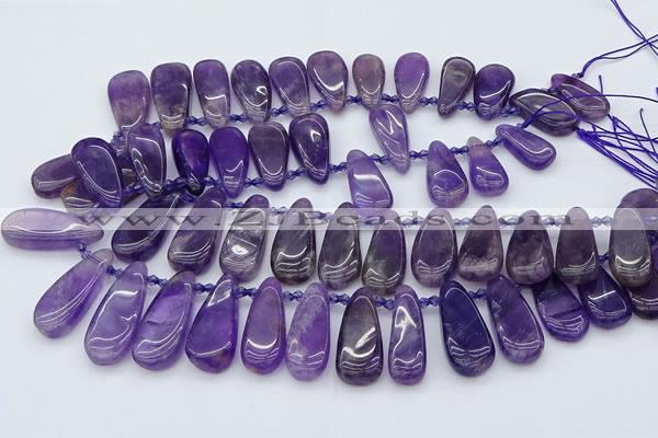 CTD3646 Top drilled 10*20mm - 15*45mm freeform matte amethyst beads