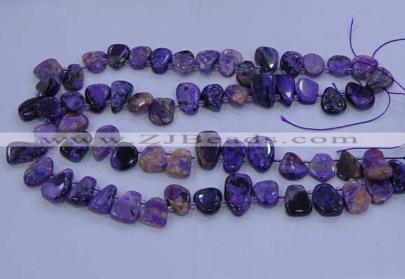 CTD3652 Top drilled 10*14mm - 15*20mm freeform charoite beads