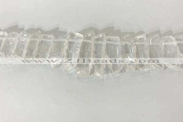 CTD3720 Top drilled 8*20mm - 10*50mm sticks white crystal beads